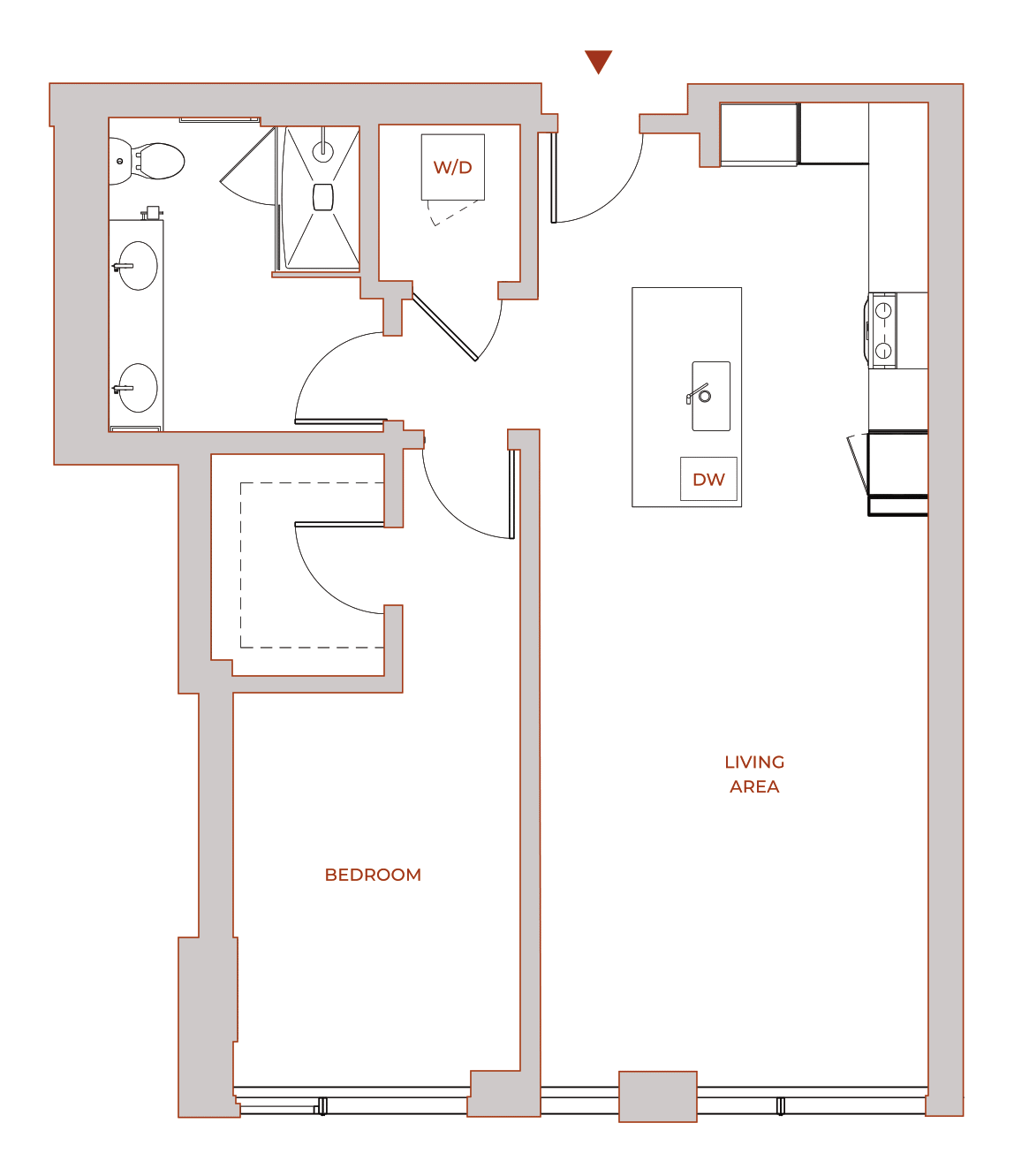 Floor plan for 1BR-4