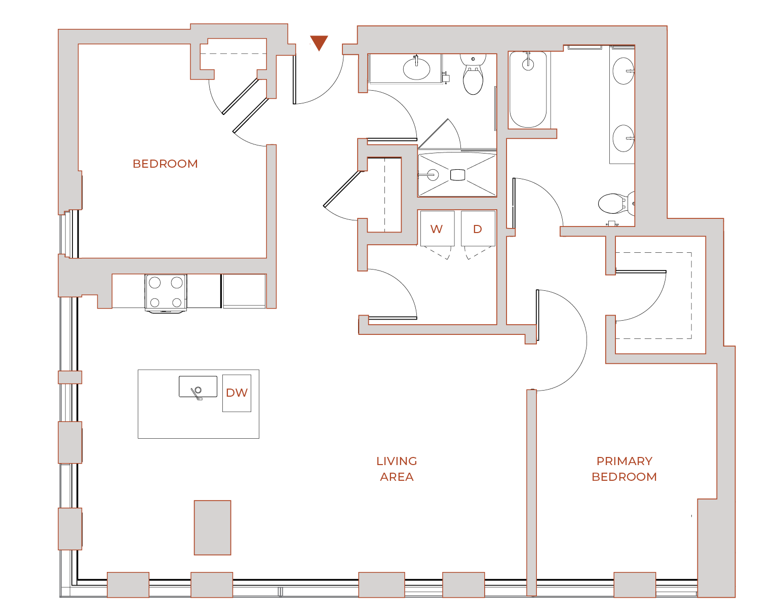 Floor plan for 2 BR - 2