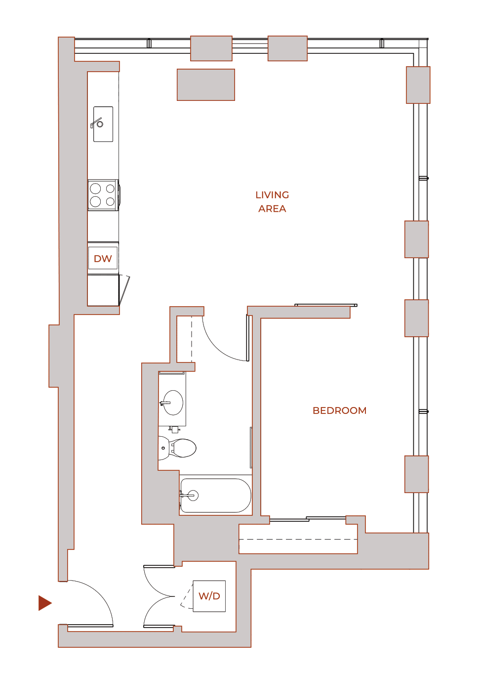 Floor plan for 1-BR-6